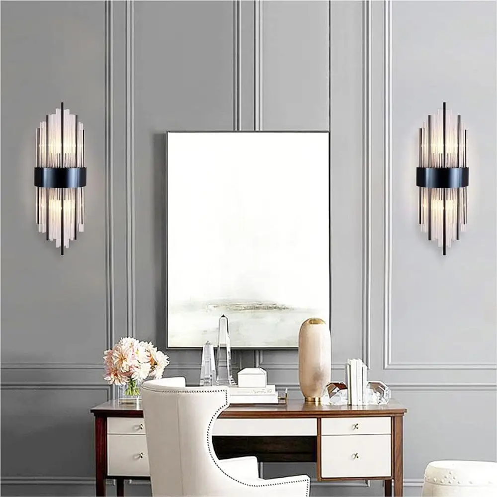 Contemporary chandelier and wall sconces – Beaumont home